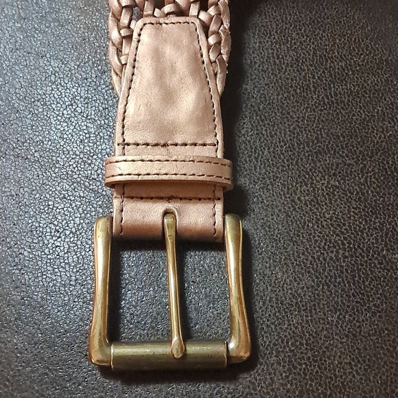 Womens Talbots Boho Bronze Woven Braided Leather Wide Classic Belt Casual Brass main image 5